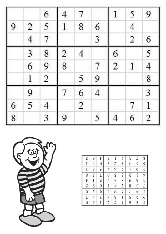 Página para colorir sudoku - menino 