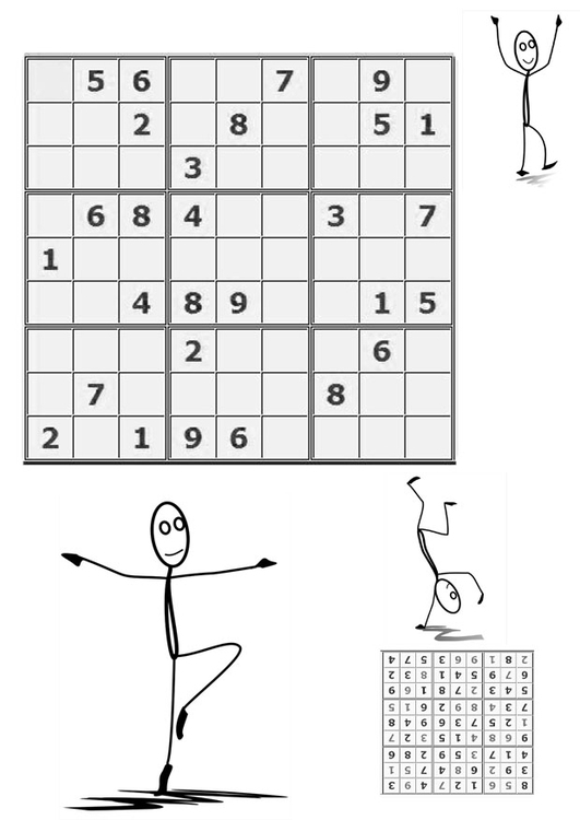 Página para colorir sudoku - mover-se