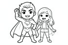 super-herói com uma garota