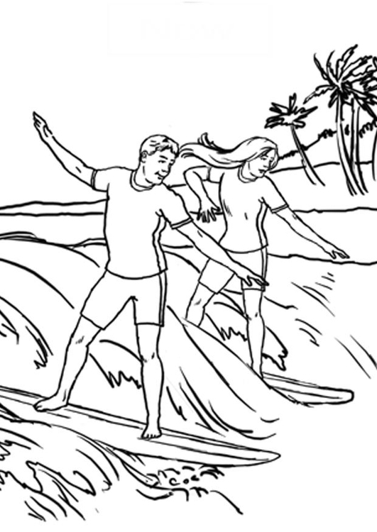 Página para colorir surfar