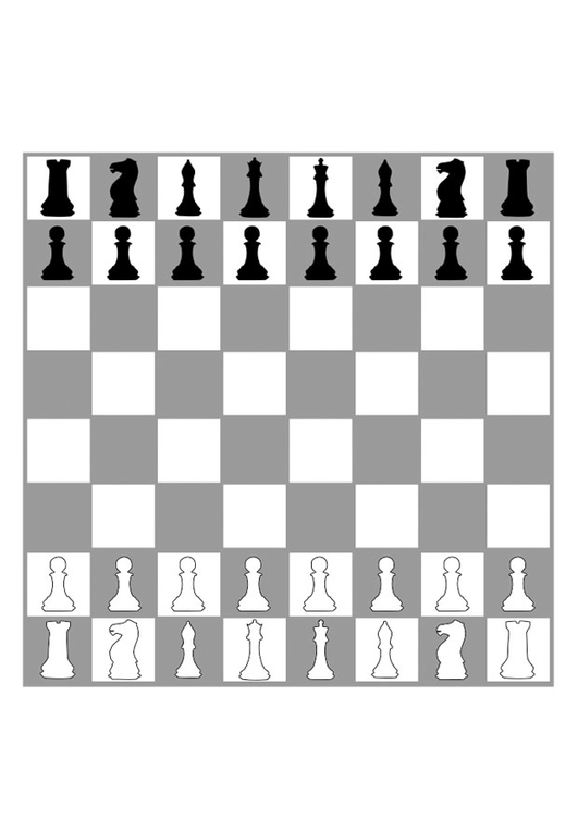 Página para colorir tabuleiro de xadrez 