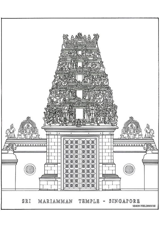 Página para colorir templo