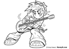 paginas-para-colorir tocar guitarra
