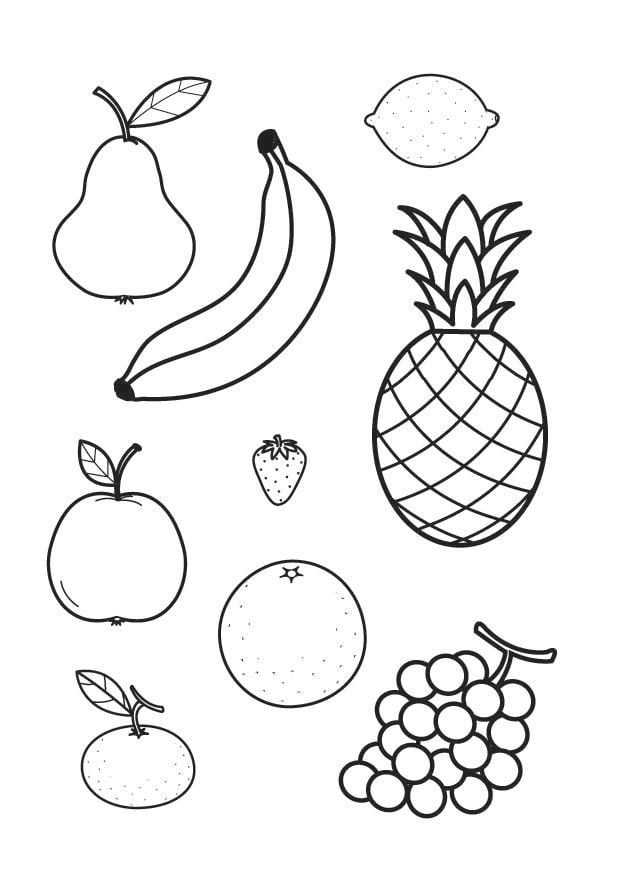 Dibujos de frutas para imprimir y colorear