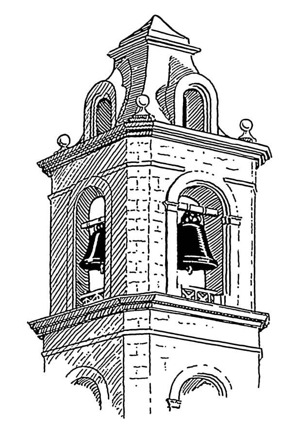 Desenho Para Colorir torre - campanário - Imagens Grátis Para Imprimir -  img 18925