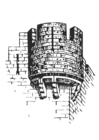 Página para colorir torre de castelo 