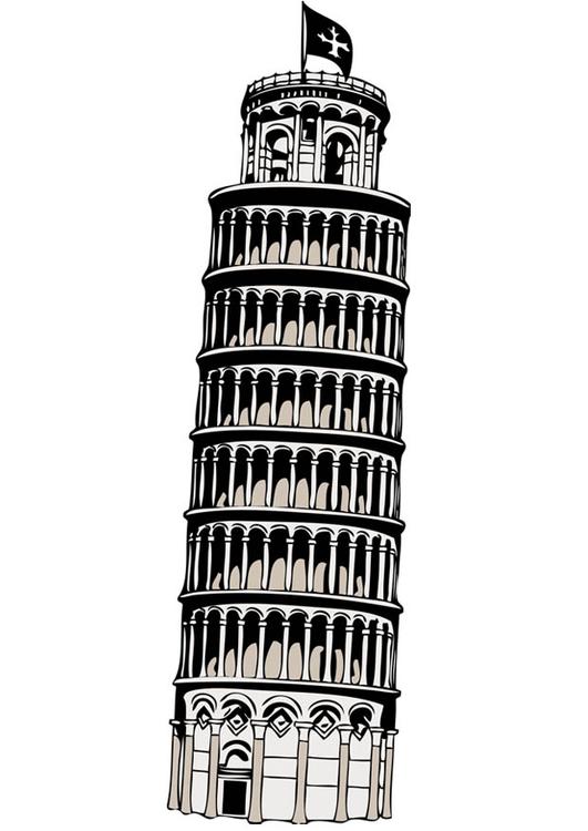 Desenho Para Colorir torre de Pisa - Imagens Grátis Para Imprimir - img  17085