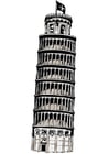 P�ginas para colorir torre de Pisa 