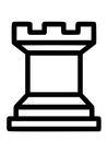 Página para colorir torre (xadrez)