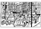 P�ginas para colorir trânsito nas cidades