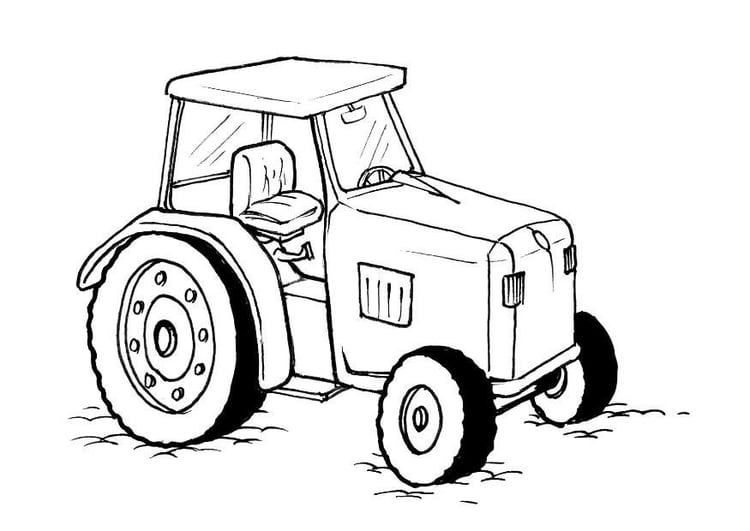 Desenho de Tractor em funcionamento para Colorir - Colorir.com