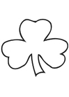 P�ginas para colorir trevo de quatro folhas - shamrock