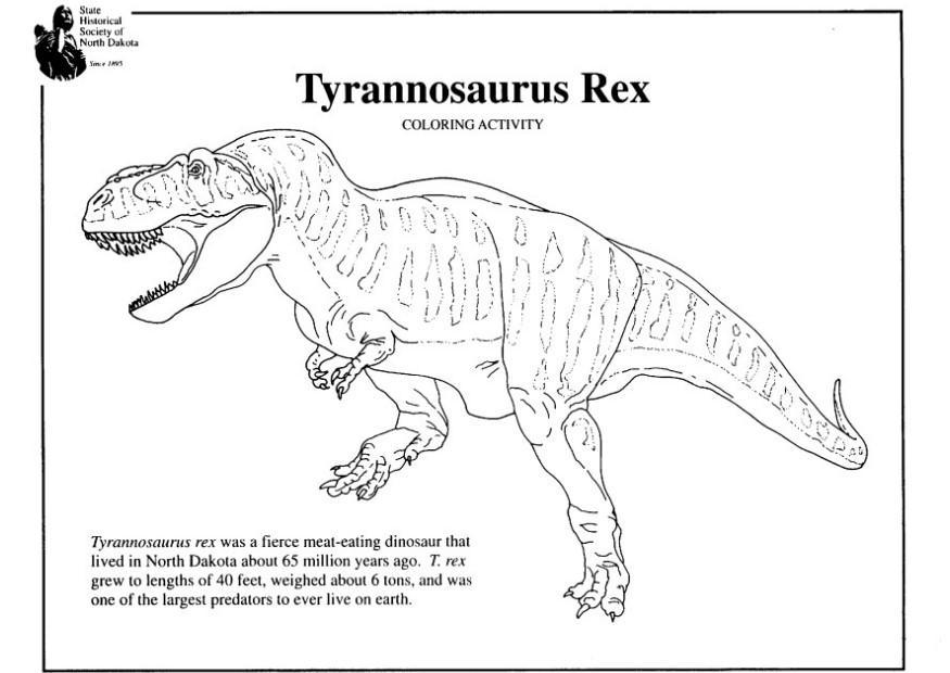 Fierce T-rex grátis para imprimir e colorir imagem