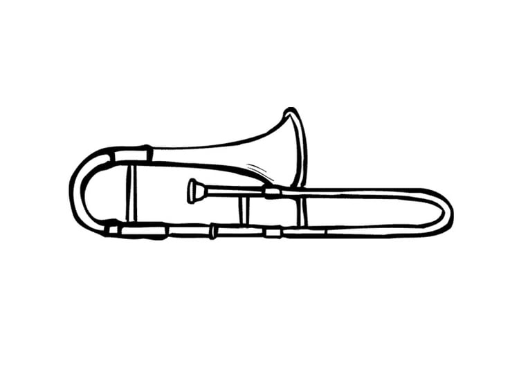 Página para colorir trombone 