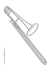 Página para colorir trombone 