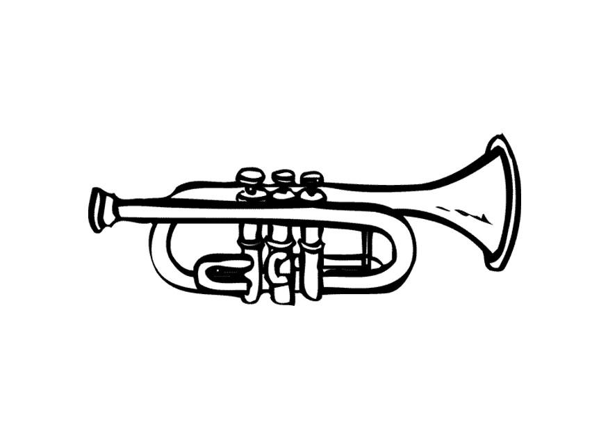 Página para colorir trompete 