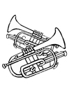 Página para colorir trompetes