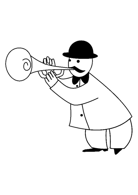 Página para colorir trompetista