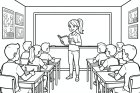 um professor na sala de aula