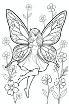 uma fada entre as flores