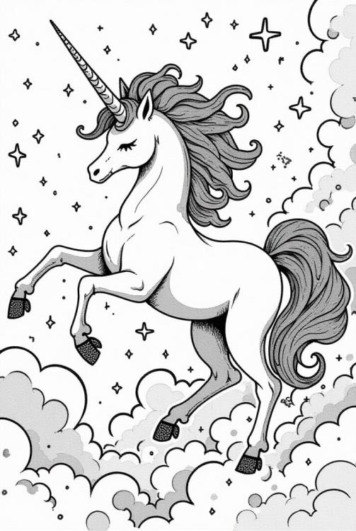 unicÃ³rnio mÃ¡gico com estrelas