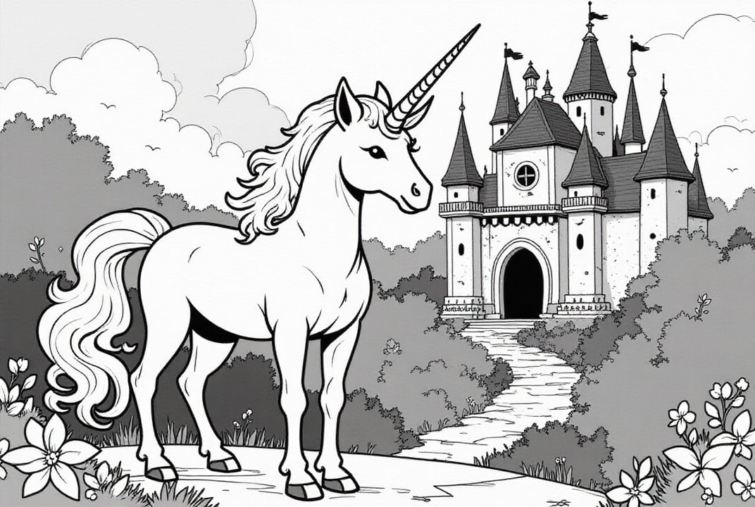 unicórnio para castelo mágico