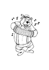 urso com um acordeão