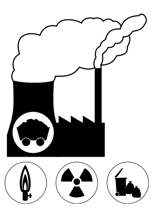 Página para colorir usina de energia 