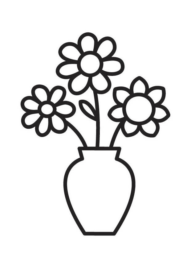 Desenho de Jarro de flores para Colorir - Colorir.com