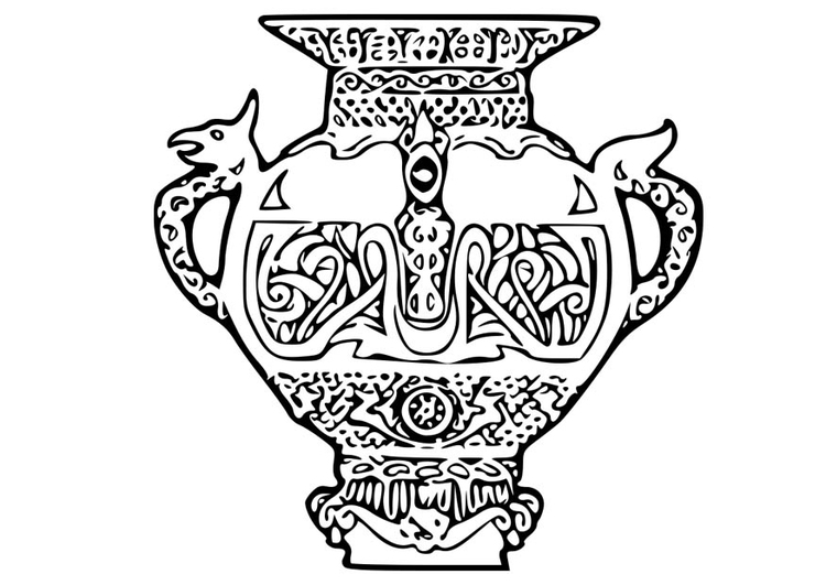 Página para colorir vaso viking 