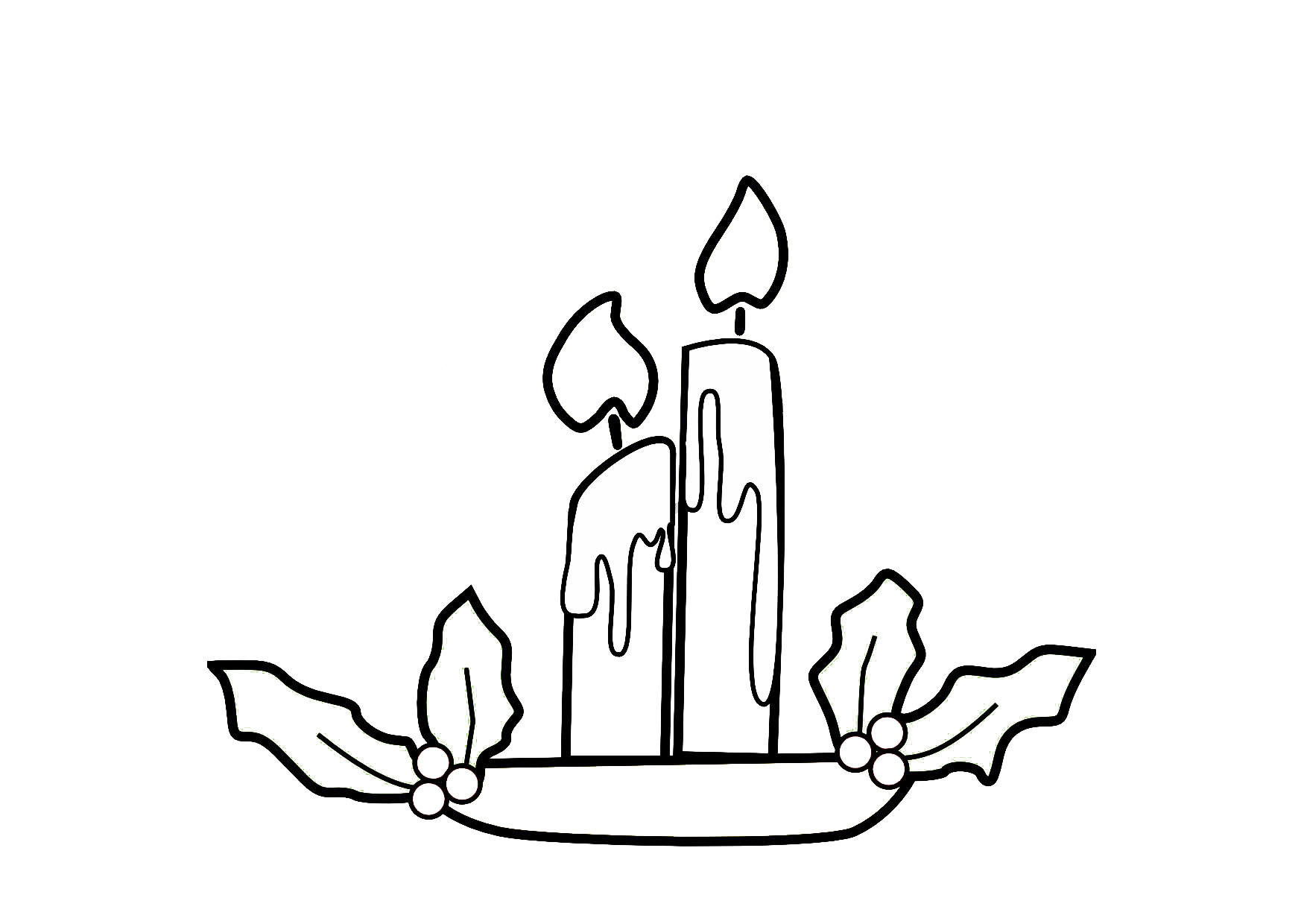 Desenhos de velas para colorir com as crianças no Natal