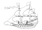 P�ginas para colorir veleiro do século XVII