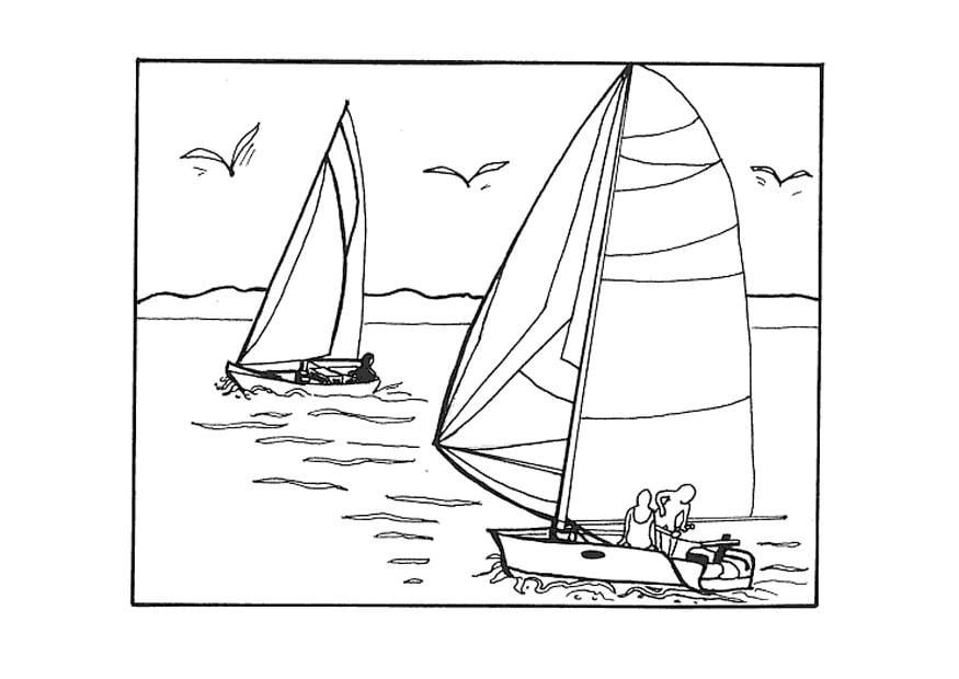 Página para colorir velejar