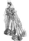 paginas-para-colorir vestido de noiva em 1906