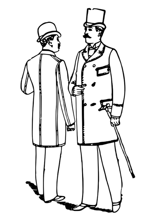 Página para colorir vestimentas masculinas 1892