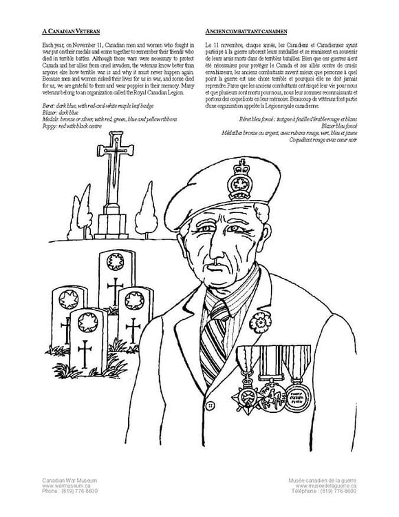 Página para colorir veterano