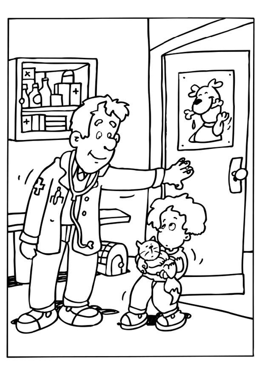 Página para colorir veterinÃ¡rio