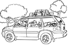 P�ginas para colorir viagem de carro