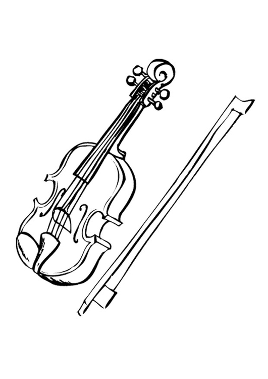 Página para colorir violino 