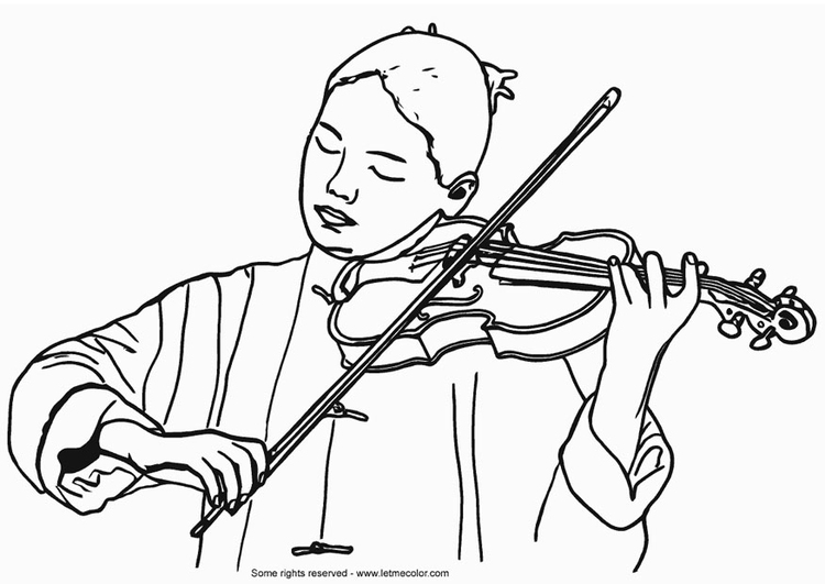 Página para colorir violonista