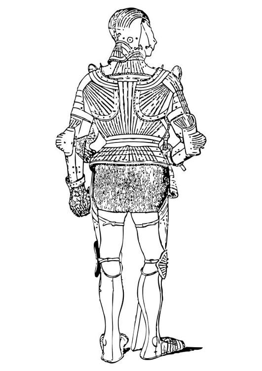 vista posterior de uma armadura