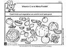 Página para colorir vitamina C nos alimentos