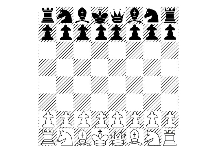 Página para colorir xadrez