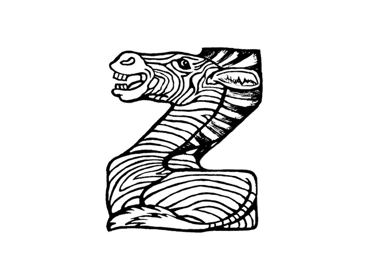 Página para colorir z-zebra